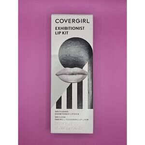NEW CoverGirl Exhibitionist Kit w/ 505 Flushed Lipstick & 100 Clear Lip Liner